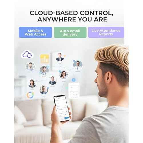 NGTeco Cloud-Based Time Clock, Fingerprint+RFID Time Clocks for Employees Small Business with Battery, 2.4G & 5G WiFi Remote Control Clock in Machine with Software £¦ iOS/Android App, No Monthly Fee