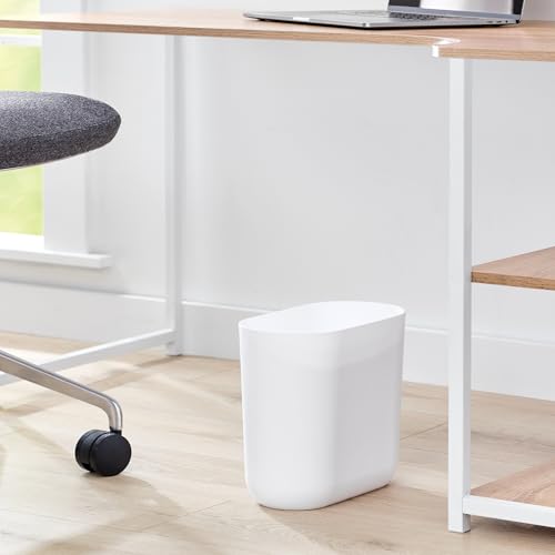 iDesign Small White Slim Plastic Bathroom Trash Can - Pack of 1