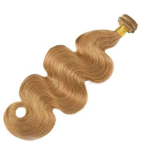 #27 Honey Blonde Bundle Human Hair Blonde Human Hair Bundles Body Wave 1 Bundle Color 27 26 Inch Blonde 100G/PC Unprocessed Brazilian Virgin Double Weft Hair Extension