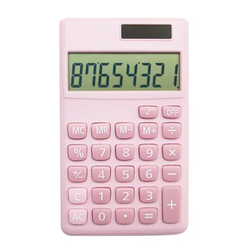 YAMHOHO 8 Bit Pink Small Digital Calculator with 8-Digit LCD, Battery & Solar Power