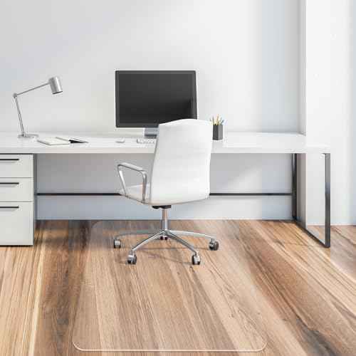 Office Chair Mat for Hard Floors, 36 x 48 inches, 2mm Thick Clear Chair Mat with 4 Non-Slip Pads - Heavy Duty Floor Protector for Rolling Chairs