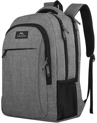 MATEIN Grey 15.6 Inch Travel Laptop Backpack with Organized Compartments
