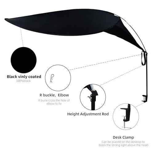 65"Comastbo office cubicle desk shade,designed for light sensitive workers,idea for office cubicles and desk canopy,block overhead light Black£¨patent is on the way)
