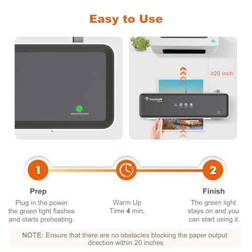 Bonsaii Laminator Machine with 5 Laminating Sheets, 9 Inch Thermal Laminating Machine for Doc/Posters/Photos, Compact Laminator for Home Office School, L421-Grey