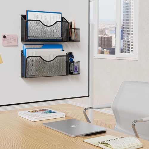 Jane Eyre Magnetic File Holder - Dual Magnetic Hanging File Organizer (Black)