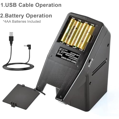 DIGITNOW!35mm Slide and Film Viewer, 3X Magnification LED Lighted Illuminated Viewing,USB Powered/Battery Operation-for 35mm Slides & Positive Film Negatives(4AA Batteries Included)