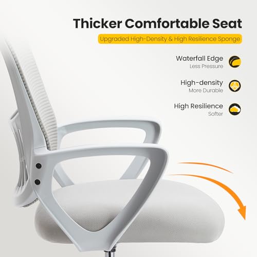 Sweetcrispy Tall Drafting Chair with Footrest, Grey, 45in High Office Desk Chair