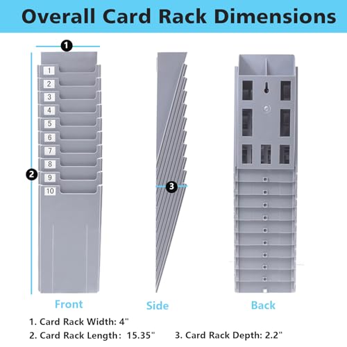 NADAMOO Wall-Mounted 10-Slot Time Card Organizer for Office Punch Clocks