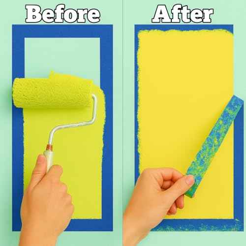 4 Pack Blue Painters Tape - Masking Tape 0.25", 0.50", 0.75", 1" Wide - Multi-Surface, Smart Adhesion, Multi-Size Pack - 360FT Total - Paint Tape for DIY, Labeling, Art, Car (#3910)