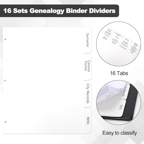 Family History Binder 3 Ring 50 Family Group Sheets 12th Generation 16 Sheets Genealogy Binder Dividers Family Tree Chart Genealogy Supplies with Pen Loop PVC Pocket For Organizer Family History Black