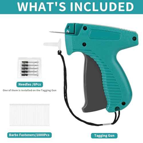 Tagging Gun for Clothing¡¼Not a Stitch Gun¡½, Retail Hang Tag Gun for Clothes Labeler£¬Price Tag Attacher Gun Kit with 6 Needles, 1008pcs 2" Barbs Fasteners