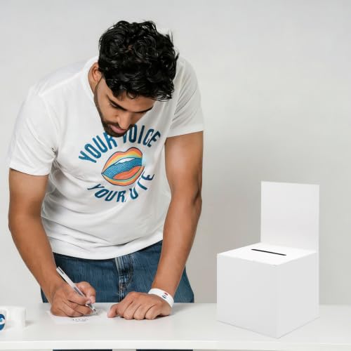White 12 Pack Raffle Ticket & Donation Box Set 6x6 Inches – Cardboard Suggestion Boxes for Fundraising & Voting