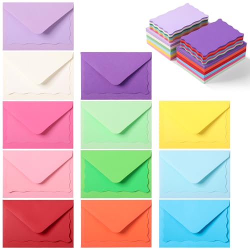 Multicolored 120 Pack Mini Envelopes with Blank Cards for Gift & Event Use