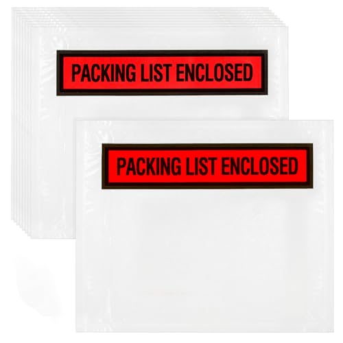 Nicunom 4.5'' x 5.5'' Clear Packing List Envelopes with Self-Adhesive Seal, 1000 pcs