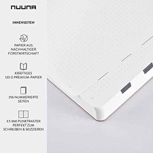 Nuuna Graphic L Write-Wrong Smooth Bonded Leather Notebook - White
