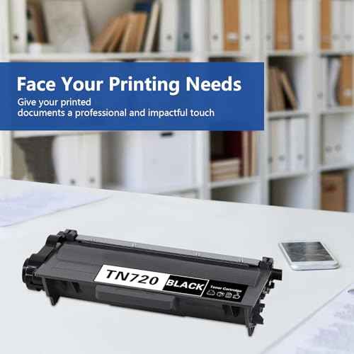 TN-720 Black Toner Cartridge High Yield Replacement for Brother TN750 TN720 Toner HL-5470DW HL-5450DN HL-6180DW MFC-8710DW MFC-8510DN MFC-8910DW MFC-8950DW Printer, 1-Pack