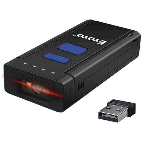 Eyoyo Portable Bluetooth Barcode Scanner Wireless, 2877 CCD Mini Handheld CMOS UPC USB Barcode Reader Compatible for POS, iPad, iPhone, Android Phones, iOS Work for Store, Book, Library Inventory