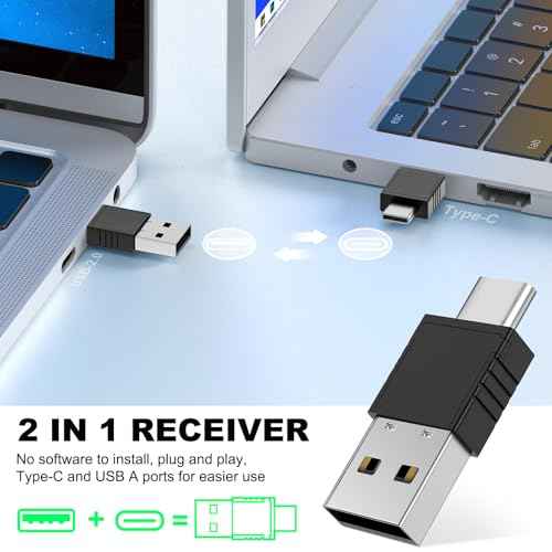 Presentation Clicker Green Laser Pointer, Rechargeable PowerPoint Clicker Wireless Presenter Remote, RF 2.4GHz USB Presentation Pointer Slide Advancer with Hyperlink Volume Control for Mac Computer
