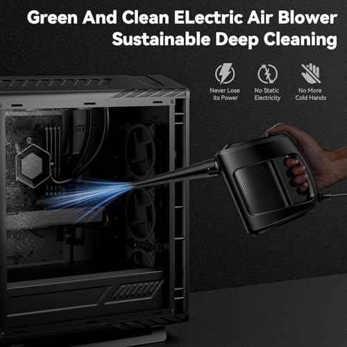 Electric Air Duster 550W ? Powerful Compressed Air Blower for PC, Laptop, Electronics, Home Cleaning ? Replaces Canned Air, Datavac Alternative