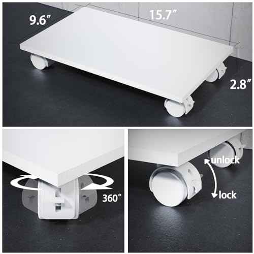 CPU Stand¡¢Mobile CPU Holder¡¢Computer Tower Stand with 4 Caster Wheels Fits for PC¡¢Printer¡¢Most Computer Tower¡¢Office¡¢Home¡¢Planter Caddies¡¢Dog Bowl Stand (White)