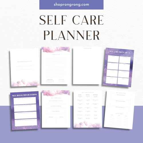 Rongrong Disc-bound Undated Self Love Planner - 4 Artistic Dashboards - Guides you through daily, weekly, and monthly self-care practices