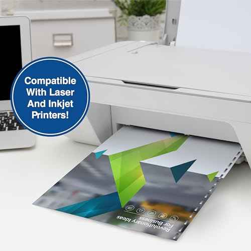 PrintWorks Professional GBC 19 Hole Comb Binding Pre-Punched Paper - Book Binding Printer Paper - Made in the USA - 500 Sheets - 8.5" x 11" - 24 lb - 92 Bright White (04329)
