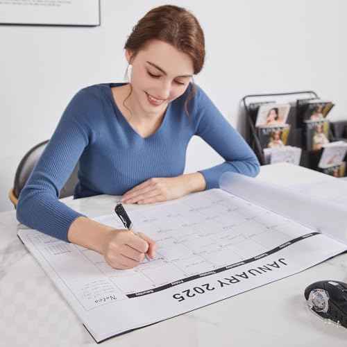 Desk calendar July 2025 - December 2026 large 22x17,desktop calendar with plastic cover,18 month,notes section