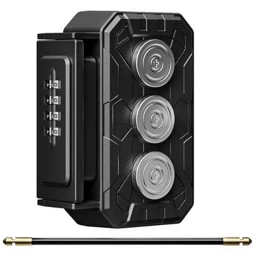 Lock Box with Magnetic Key Holder,Magnet Key Box for Under car,Hide with Combination Lock with 3xN52 Strong Magnet for Storage Indoors, Outside