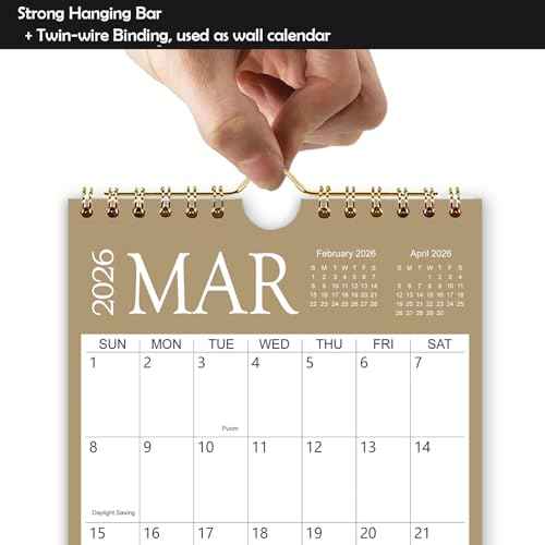 Mini Wall Calendar 2026-2027, 6x9 Inch Mini Calendar, 18 Month Small Calendar from January 2026 to June 2027, Little Notepad Calendar for Desk, Kitchen, RVs, Bulletin Board or Fridge