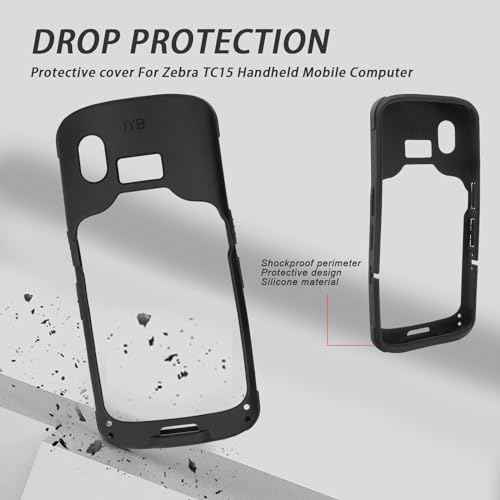 TC15 Protective Case for Zebra TC15 Barcode Scanner Handheld Mobile Computer, Slim Rugged Cover