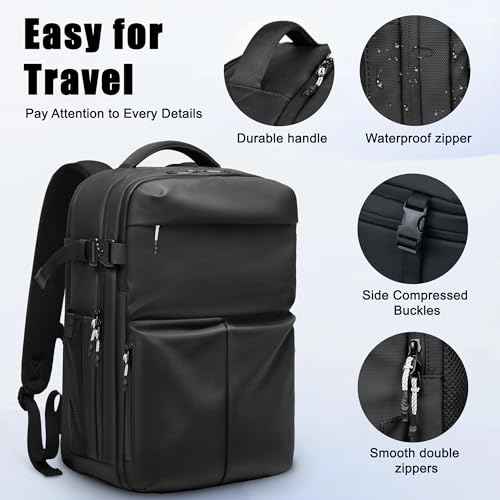 Travel Backpack for Men, 17.3 Inch Laptop Backpack, Water Resistant Business backpack with Waterproof zipper£¬Carry on Backpack with 30L Large Capacity Bag for Work College Travel