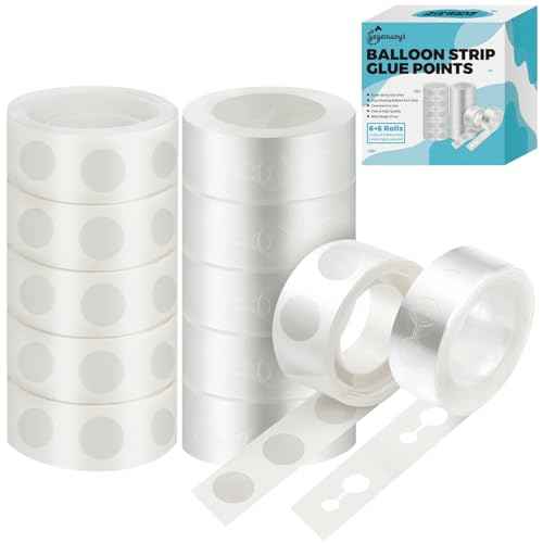 Balloon Arch Kit - 98.4ft DIY Balloon Garland Strip with 600Pcs Clear Glue Point Dots, Removable Adhesive Tape for Balloon Arch Decorations, Wedding & Craft Decor