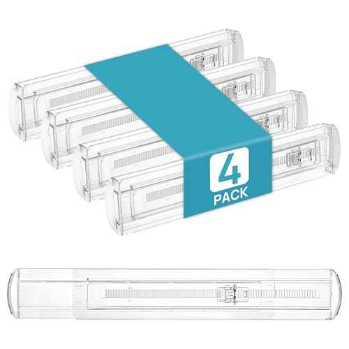 Vtopmart 4 Pack Shallow Drawer Dividers, 2.36" High 12.67"-21.14" Adjustable Expandable Kitchen Drawer Organizer, Clear Plastic Organizer Separators for Flatware, Utensil, Cutlery, Underwear, Clothes