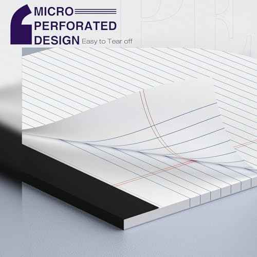 24 Pack Legal Pads 8.5 x 11 College Ruled Note Pads 8.5 x 11 Notepads 8.5 x 11 Micro Perforated Writing Pads 8.5 x 11 Pads of Paper Lined White Paper, 50 Sheets per Notepad for Home, Office, School