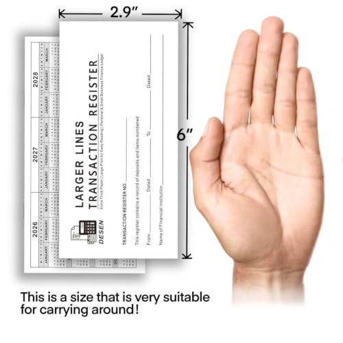 Checkbook Register 20 Pack Large Print with Thick Paper & Wide Description Space