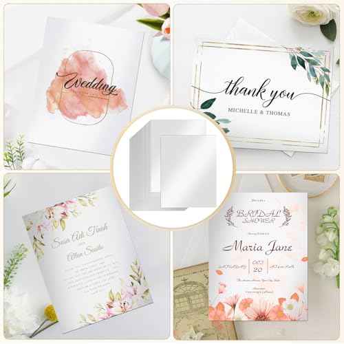 Ftumertly 30 Sheets White Shimmer Cardstock, 8.5x11 Cardstock Paper, 230g/80lb Pearlescent Card Stock Metallic Printer Paper, Thick Card for DIY Crafts Cards, Invitations, Certificates, Weddings