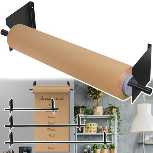 Hezaosth Heavy Duty Adjustable Wall Mount Paper Roll Holder Vinyl Label 28-60" - Listing 1