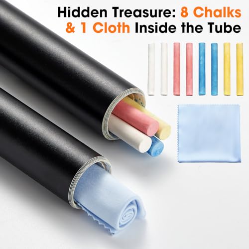 Borskyn Black Chalkboard Wallpaper Peel & Stick Contact Paper 78.7"W x 17.5"H