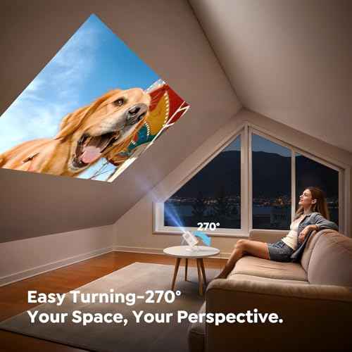 Mini Projector with WiFi6 and Two-Way Bluetooth5.4, 4K Smart 1080P Portable Outdoor Movie Proyector with Android 13 & Built-in Apps, Auto Keystone & 270¡Æ Rotation,Compatible with Phone/HDMI/TV Stick