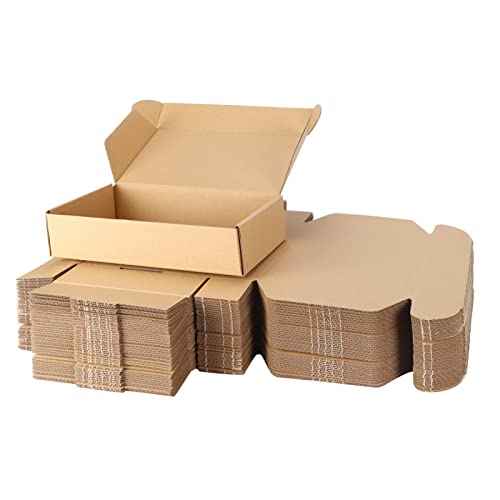 PHAREGE 9x6x2 inch Shipping Boxes Bulk 50 Pack Brown, Tab Lock Tuck Top Mailer Boxes for Packaging Small Business, Small Cardboard Gift Boxes for Wrapping Mailing Present