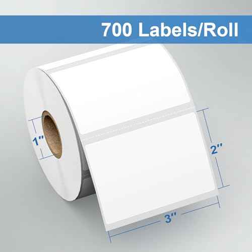12 Rolls 3" x 2" Direct Thermal Labels, 700 Labels/1 Rolls, Compatible with Zebra, Rollo, Nelko, Munbyn, Jadens Thermal Label Printer, Commercial Grade, Permanent Adhesive