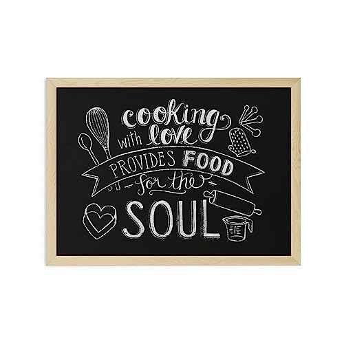 U Brands Chalboard, 18" x 24" Inches, Light Birch Wood Frame (310U00-01)