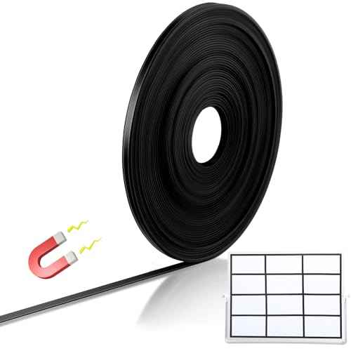 Black Magnetic Tape Roll Thin Strips, 1/4 Inch X 100 feet Magnetic Board Dividers Whiteboard Graphic Decorative Tape Marking Line for Classroom Office Art Accessories