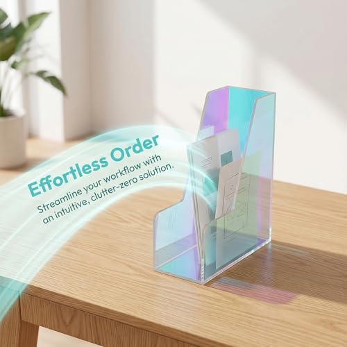 Qianly Acrylic File Holder - Space-Saving Desktop Organizer for Documents & Magazines