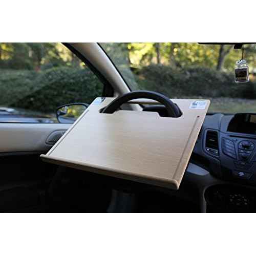 Executive Size (18 1/2" x 14 1/2") Car Table ? E-book & Notepad Vehicle Desk - Mobile Office - Steering Wheel Mountable Desk - Portable Automobile Desk For Laptop Computer/iPad - Car Tray