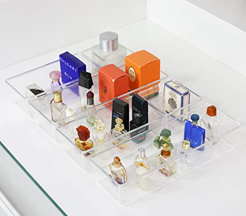 Simple Houseware Clear Drawer Organizer 6-Pack Assorted Sizes for Home & Office