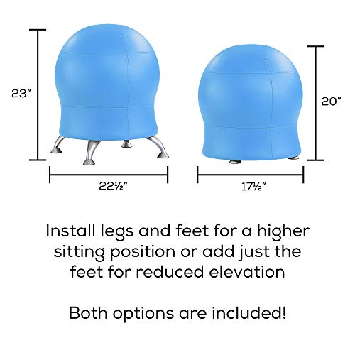 Safco Zenergy Ball Chair 20/23 in – Anti-Burst Stability Stool for Posture