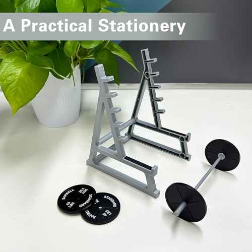 Squat Rack Pen Holder for Desk, Squat Rack Office Decor, Barbell Rack Pen Holder Gym Theme Unique Organizer, Mini Weight Rack Pencil Holder for Fitness Weightlifting Lovers