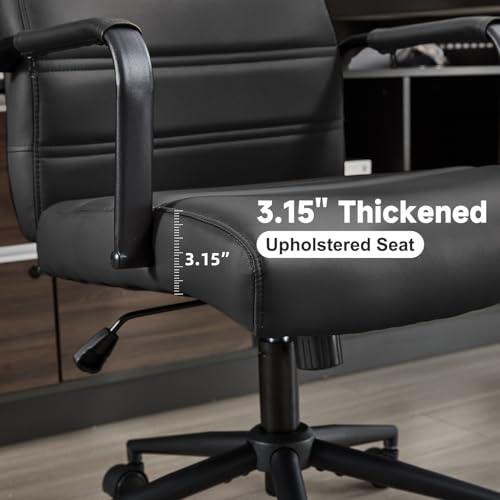 Office Desk Chair Leather, Conference Room Chairs with Wheels, Modern