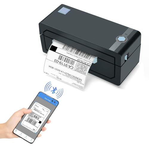 JADENS Blue Wireless Thermal Shipping Label Printer 4x6 for Shopify & Shipping